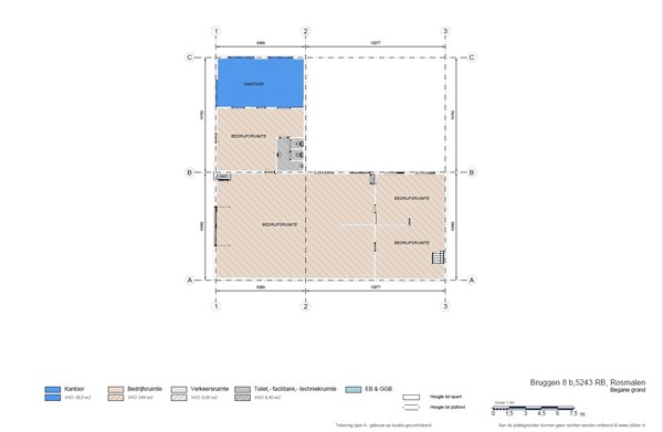 Plattegrond - Bruggen 8A, 5243 RB Rosmalen - begane grond bedrijf.jpg